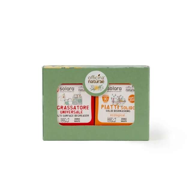 Kit Casa Plastic Free - Solara Piatti Solido Arancio Dolce e Solara Grassatore Solido Officina Naturae
