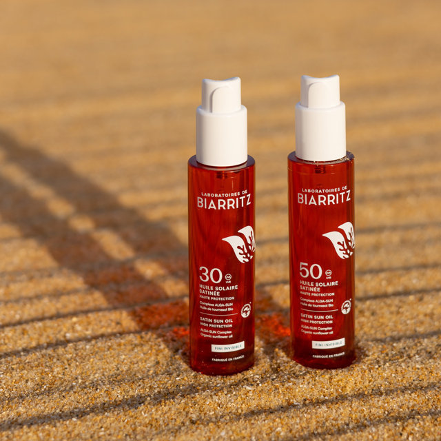 Olio solare satinato viso, corpo e capelli SPF 30