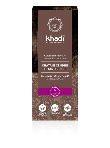 [4260378049698] Tinta Naturale per Capelli Castano Cenere Khadi