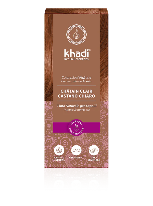 Tinta Naturale per Capelli Castano Chiaro Khadi