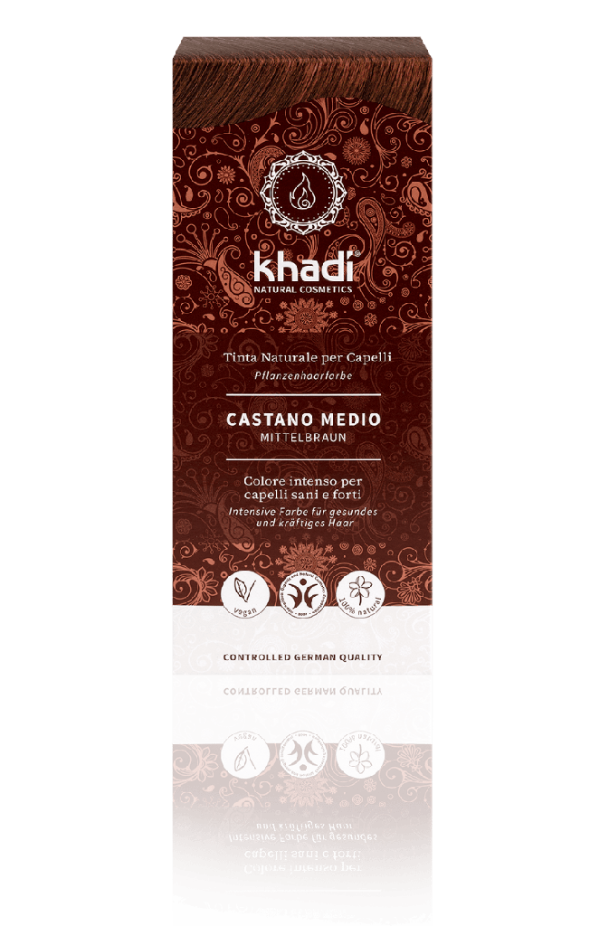 Tinta Naturale per Capelli Castano Medio Khadi