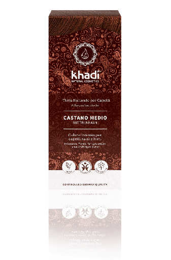 [4260378049711] Tinta Naturale per Capelli Castano Medio Khadi