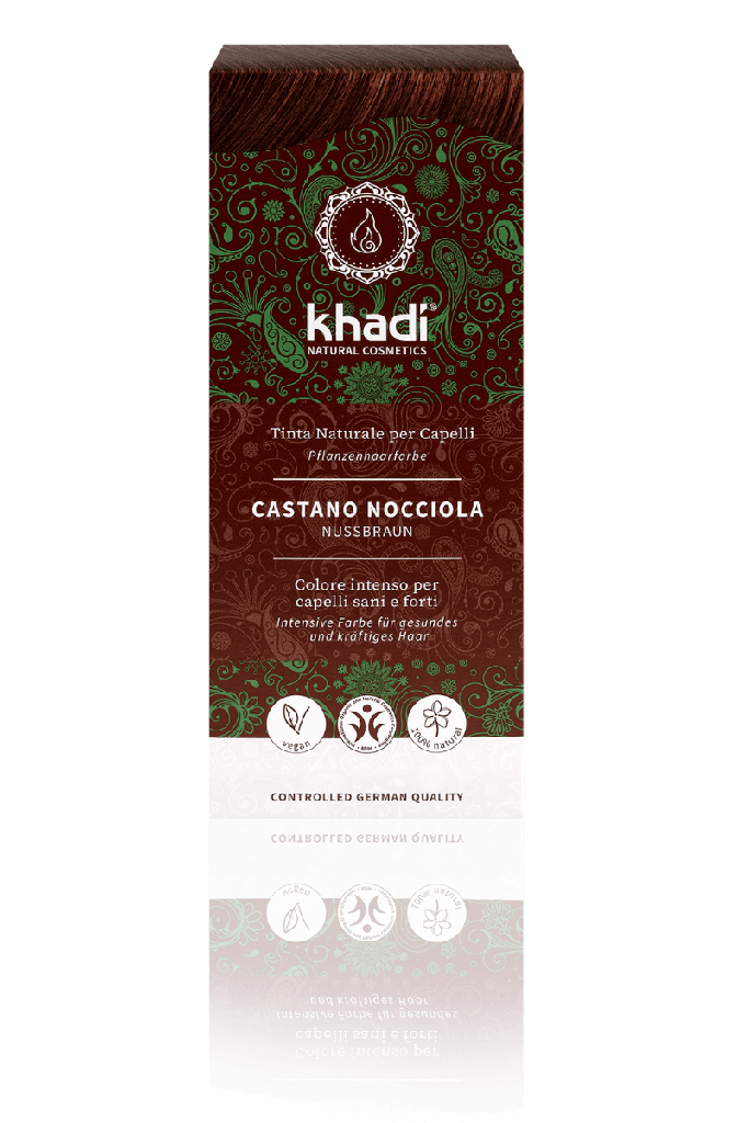 Tinta Naturale per Capelli Castano nocciola Khadi
