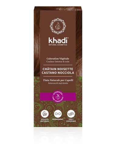 [4260378040152] Tinta Naturale per Capelli Castano Nocciola Khadi