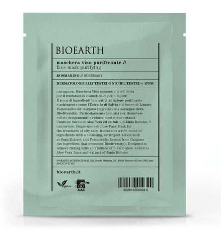 Maschera viso Tessuto Purificante Bioearth