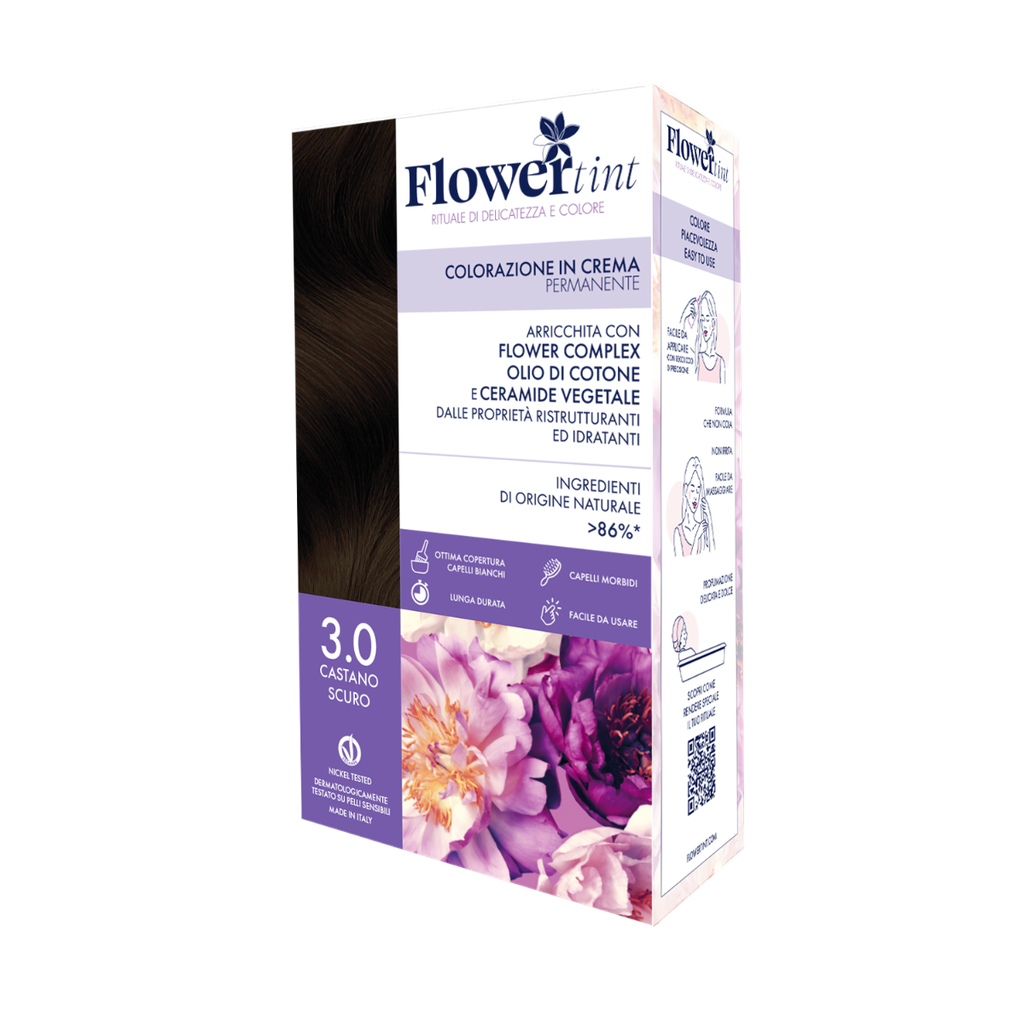 Tinta per Capelli Permanente FlowerTint  3.0 Castano Scuro