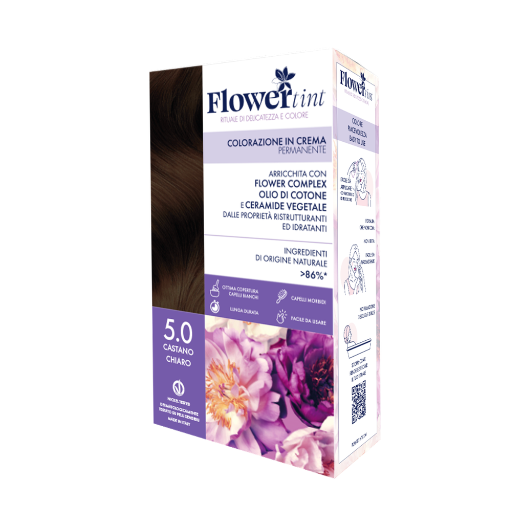 Tinta per Capelli Permanente FlowerTint 5.0 Castano Chiaro