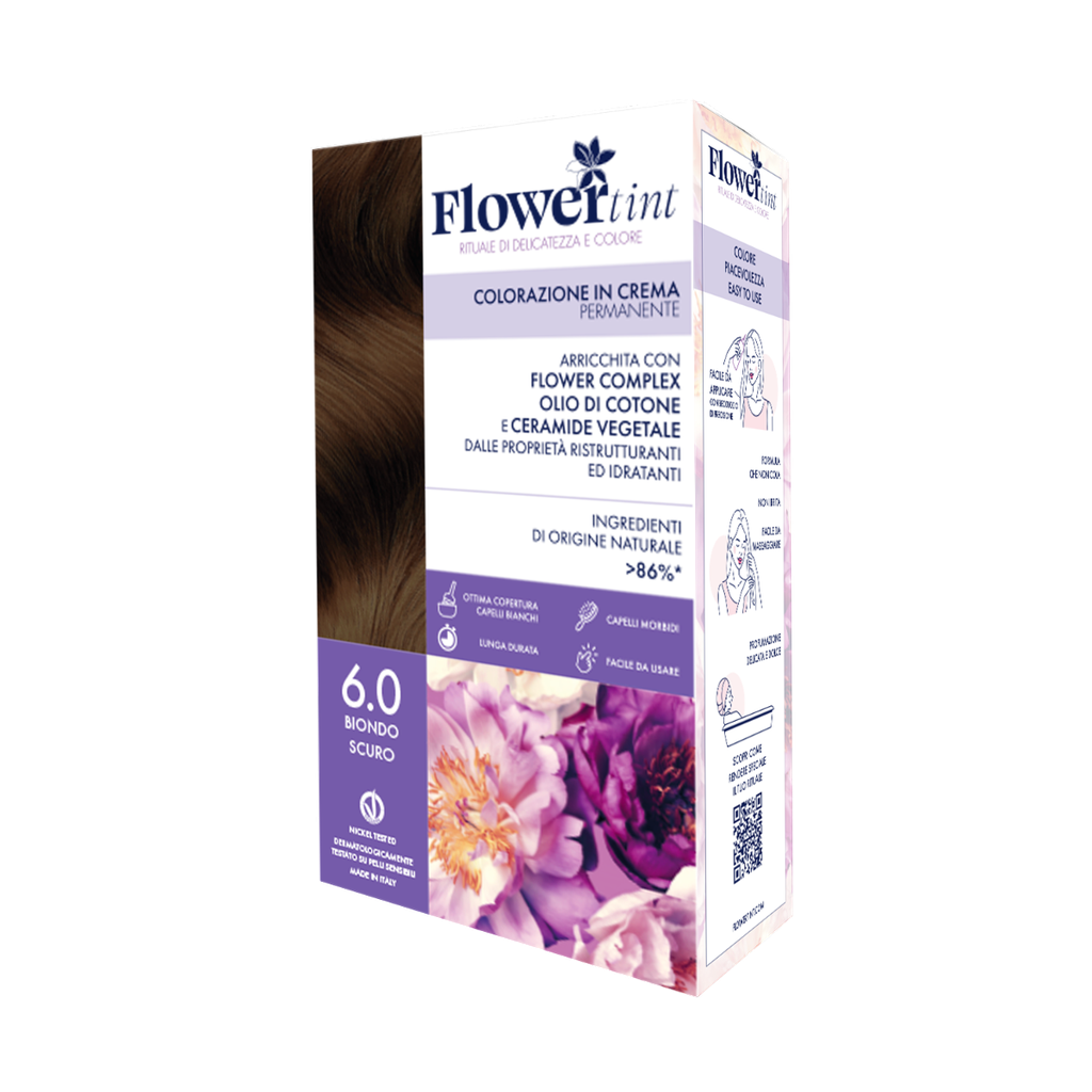 Tinta per Capelli Permanente FlowerTint 6.0 Biondo Scuro