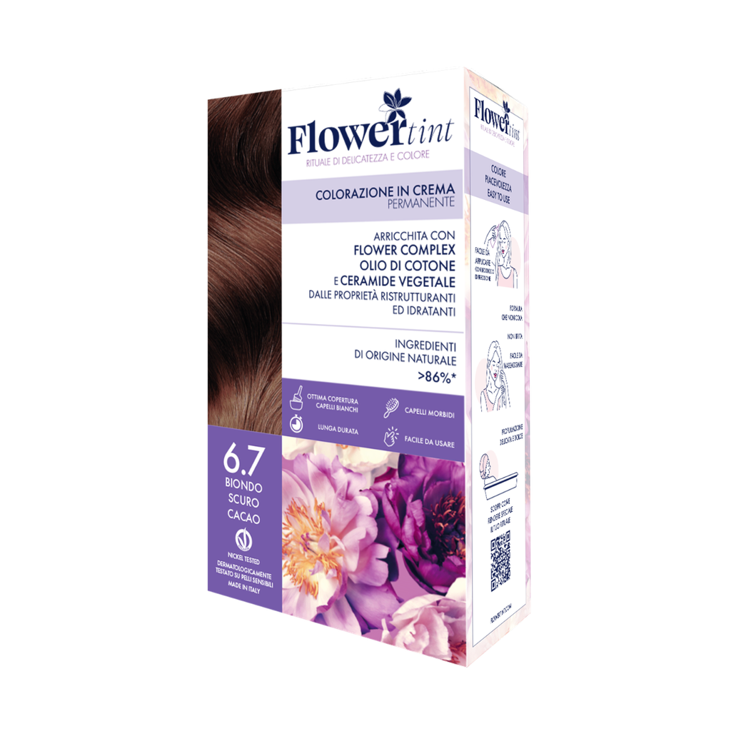 Tinta per Capelli Permanente FlowerTint 6.7 Biondo Scuro Cacao