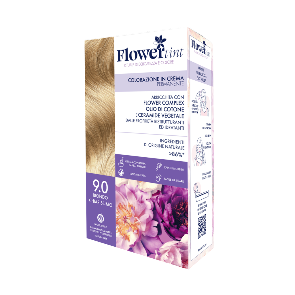 Tinta per Capelli Permanente FlowerTint 9.0 Biondo Chiarissimo