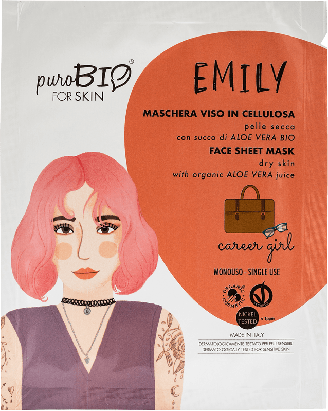 EMILY maschera viso in tessuto pelle secca 