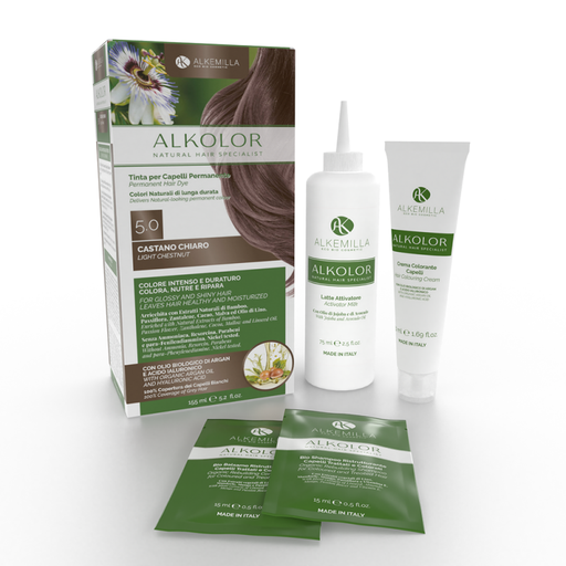 [8051414385384] Tinta per Capelli Permanente Alkolor Alkemilla (5.0 Castano Chiaro)
