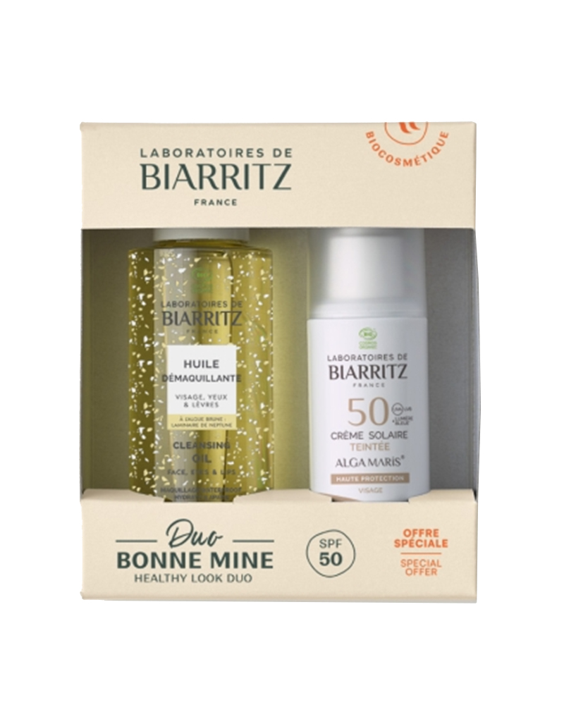Crema Solare Colorata Viso Beige SPF50 e Olio Detergente Struccante