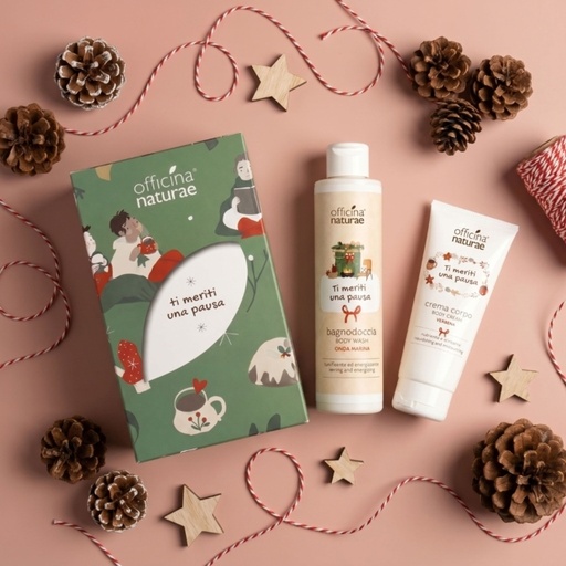[8033148539073] Ti Meriti Una Pausa - Gift Set Bagnodoccia Onda Marina e Crema Corpo Verbena Officina Naturae