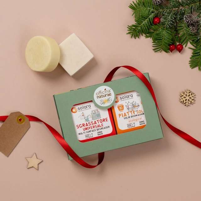 Kit Casa Plastic Free - Solara Piatti Solido Arancio Dolce e Solara Grassatore Solido Officina Naturae