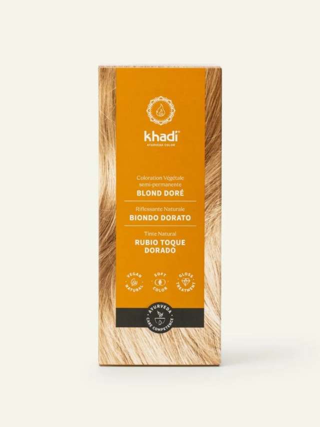 Tinta Naturale per Capelli Biondo Dorato Khadi