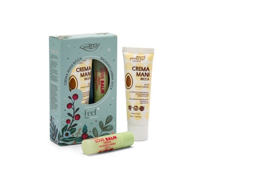 [8051411367574] Feel Box - Crema Mani e Balsamo Labbra Purobio