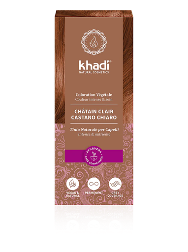 [4260378040145] Tinta Naturale per Capelli Castano Chiaro Khadi