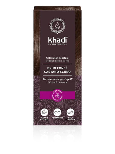 [4260378040169] Tinta Naturale per Capelli Castano Scuro Khadi