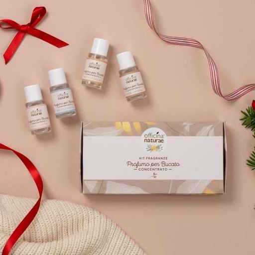 [8033148538151] Kit Profumo Per Bucato Concentrato 4 Fragranze - Fior D'Avena, Petali di Rosa, Pesca Vaniglia E Brezza Marina Officina Naturae